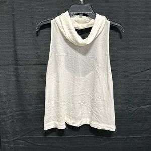FREE PEOPLE WOMEN SZM CITY LIGHTS COWL NECK SLEEVELESS‎ TANK TOP IVORY